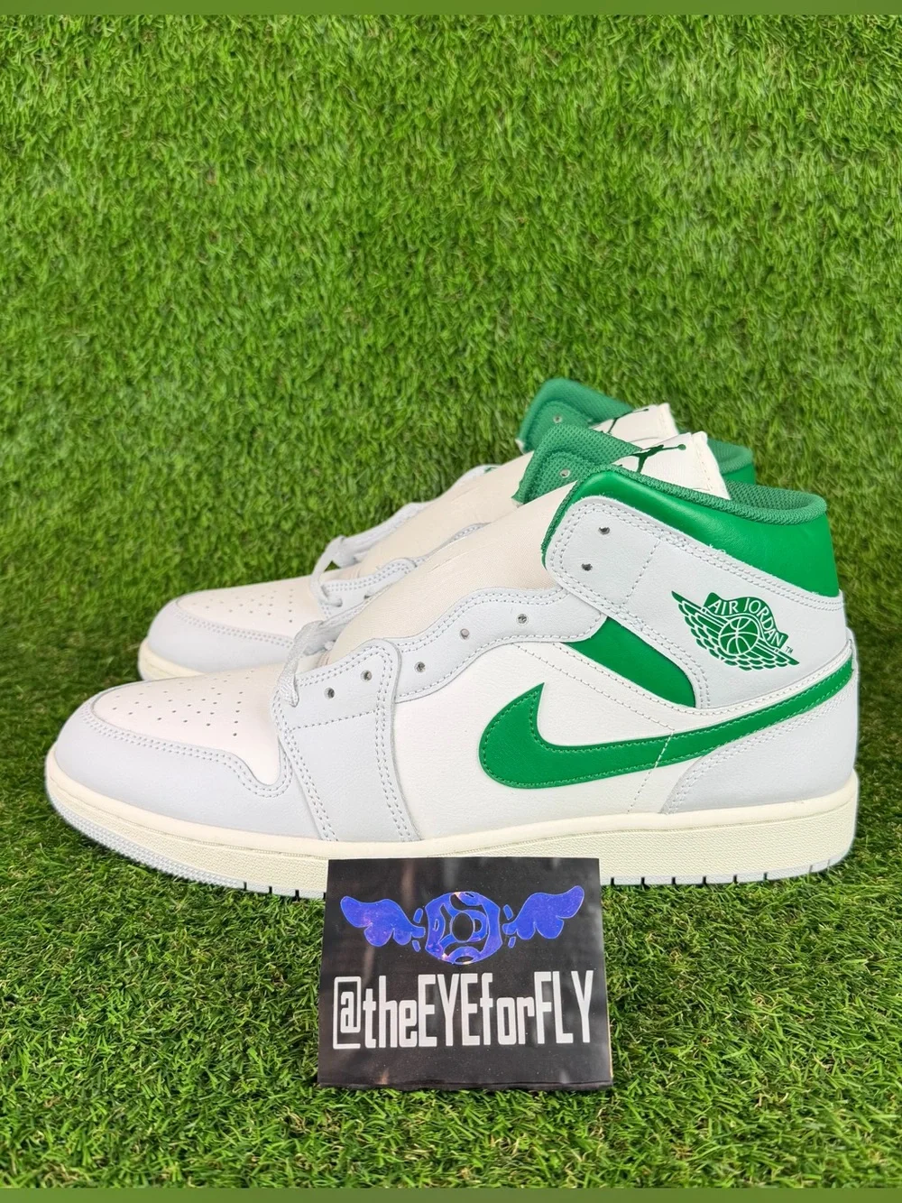 NEW Nike Air Jordan 1 Mid Summit White Lucky Green DQ8426-142 Men’s Size 14